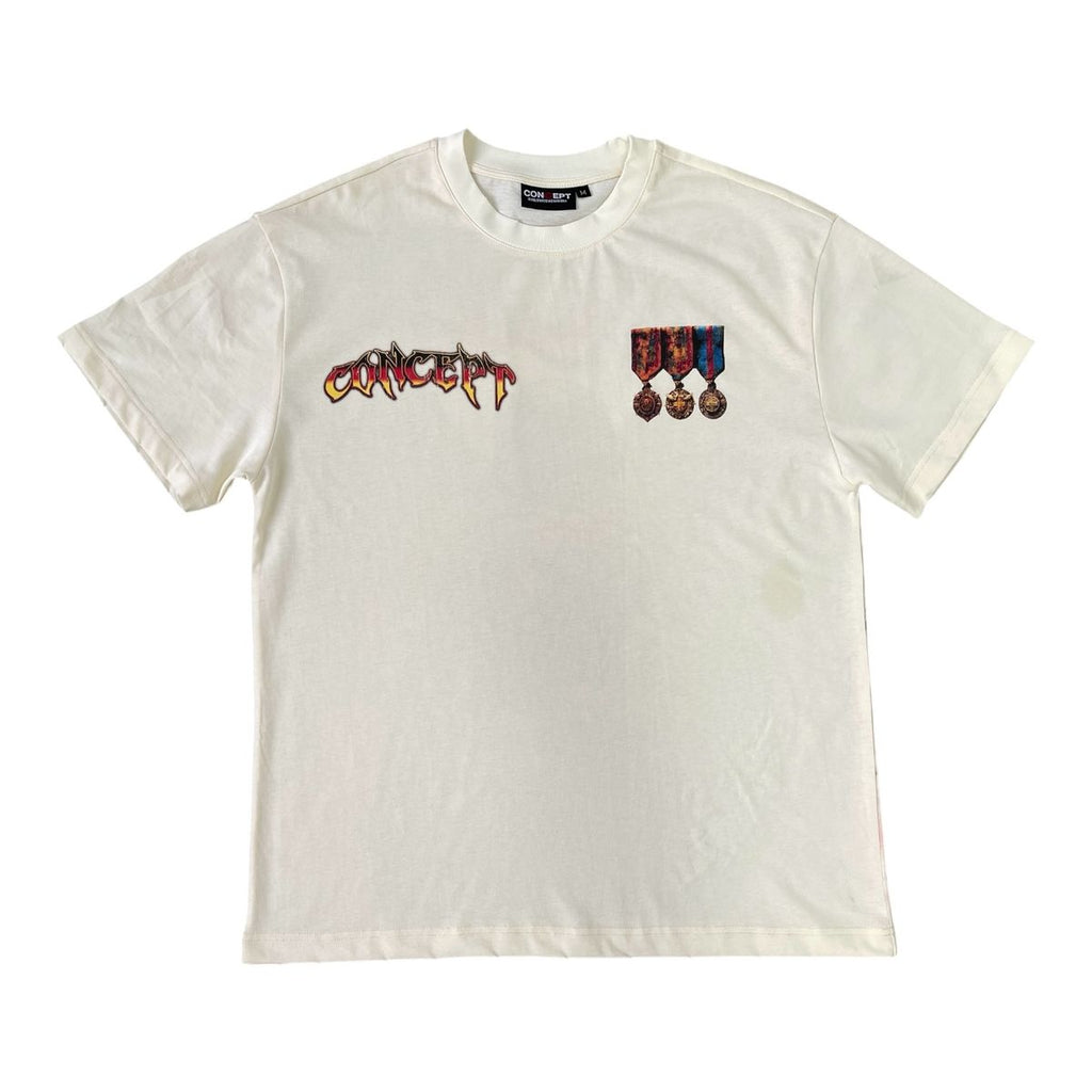 “Medals” Short‑Sleeve Tee – Cream