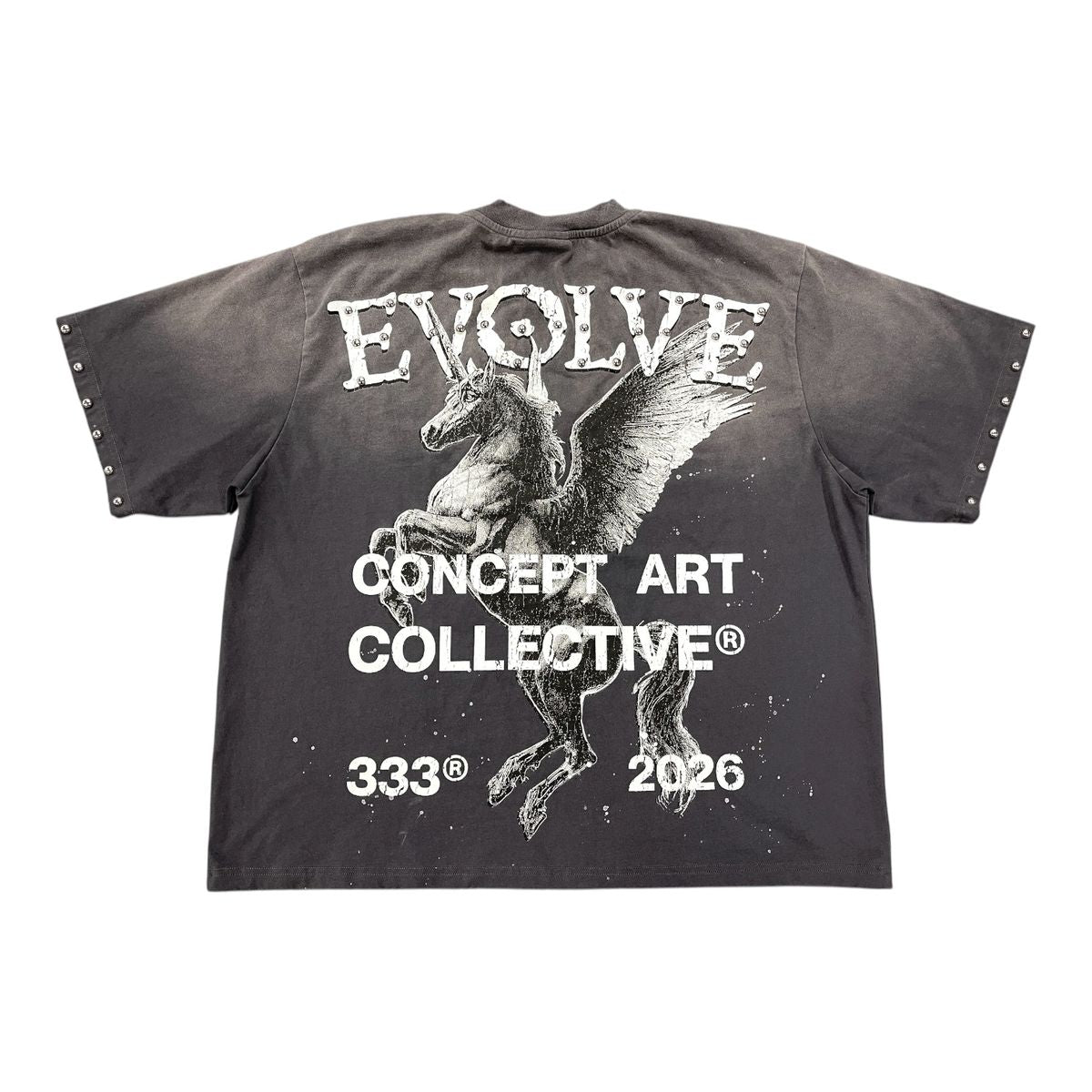 “Evolve” Short‑Sleeve Tee – Grey Wash