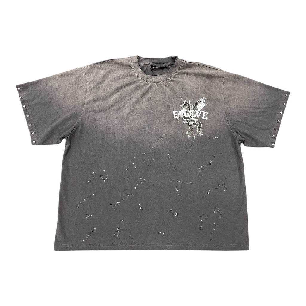 “Evolve” Short‑Sleeve Tee – Grey Wash