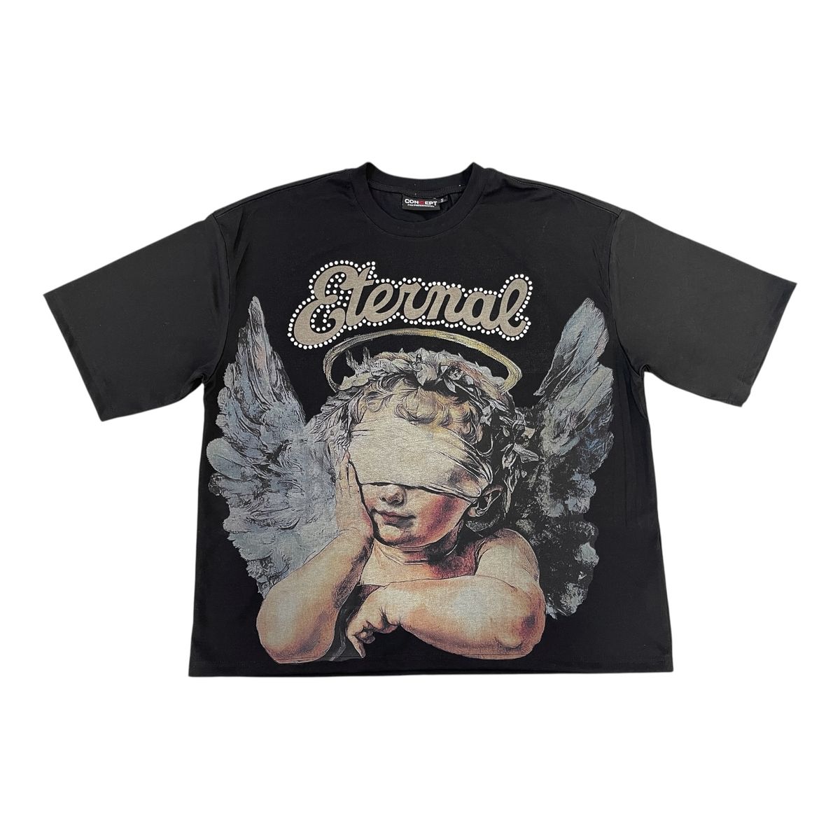 “Eternal” Boxy Short‑Sleeve Tee – Black