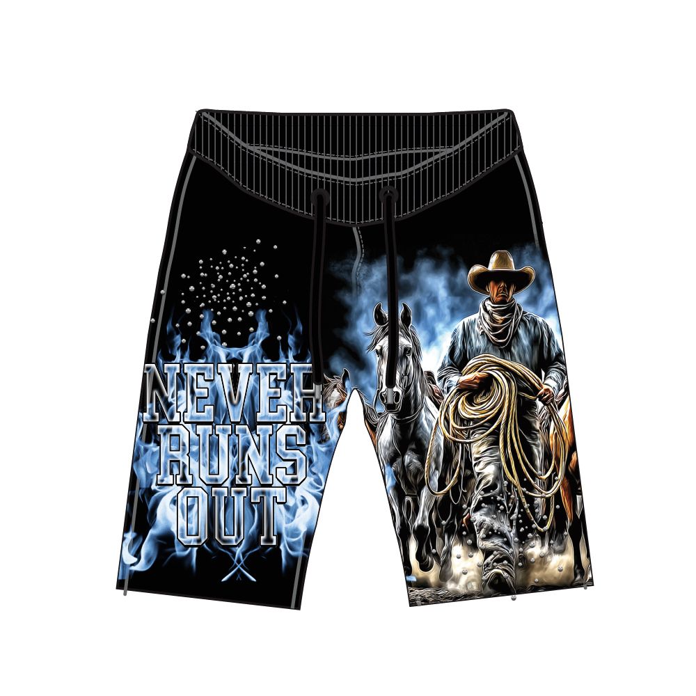 Tapestry Shorts w/ Rhinestone