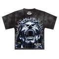 Tapestry Jersey Short‑Sleeve Tee w/ Rhinestone