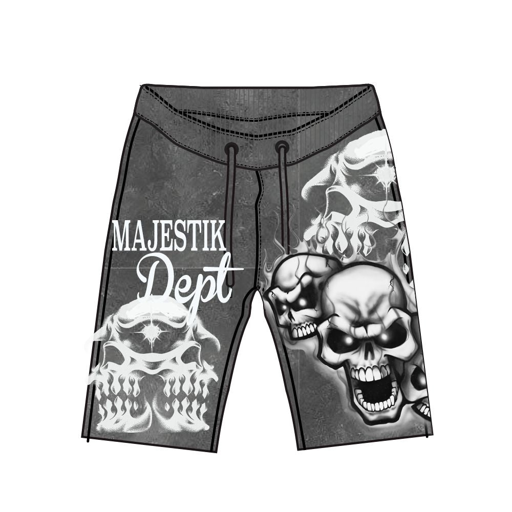 Tapestry Shorts w/ Rhinestone